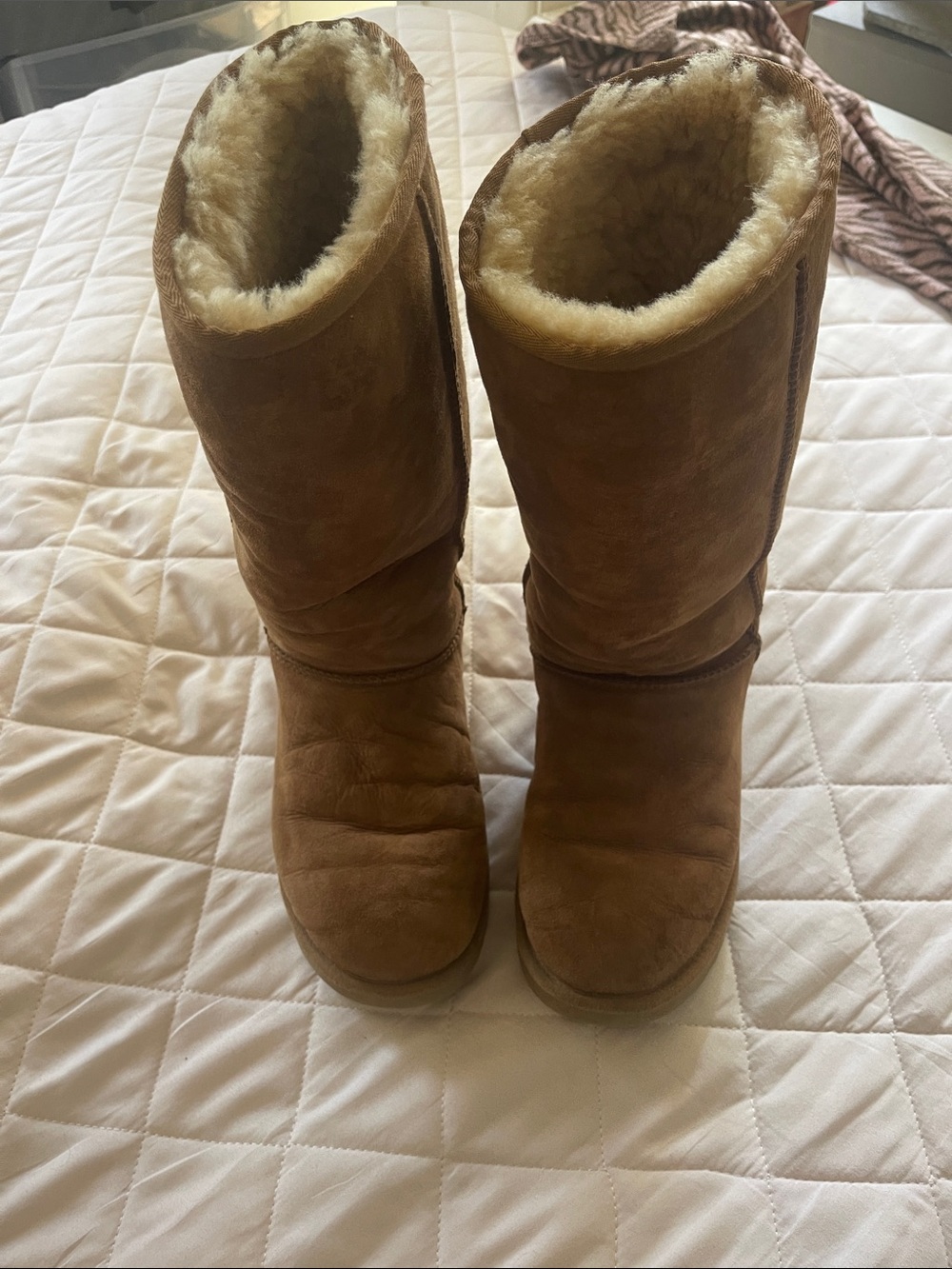 UGG Women's Tan Shearling-Lined Winter Boots -Size 10